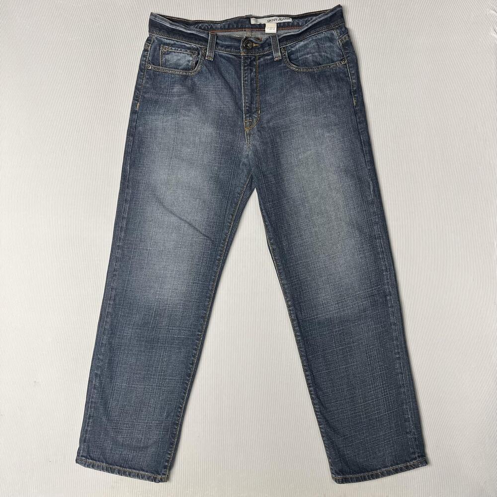 DKNY Jeans Mens 33x30 Blue Medium Wash Regular Straight Leg Soho Denim Pants